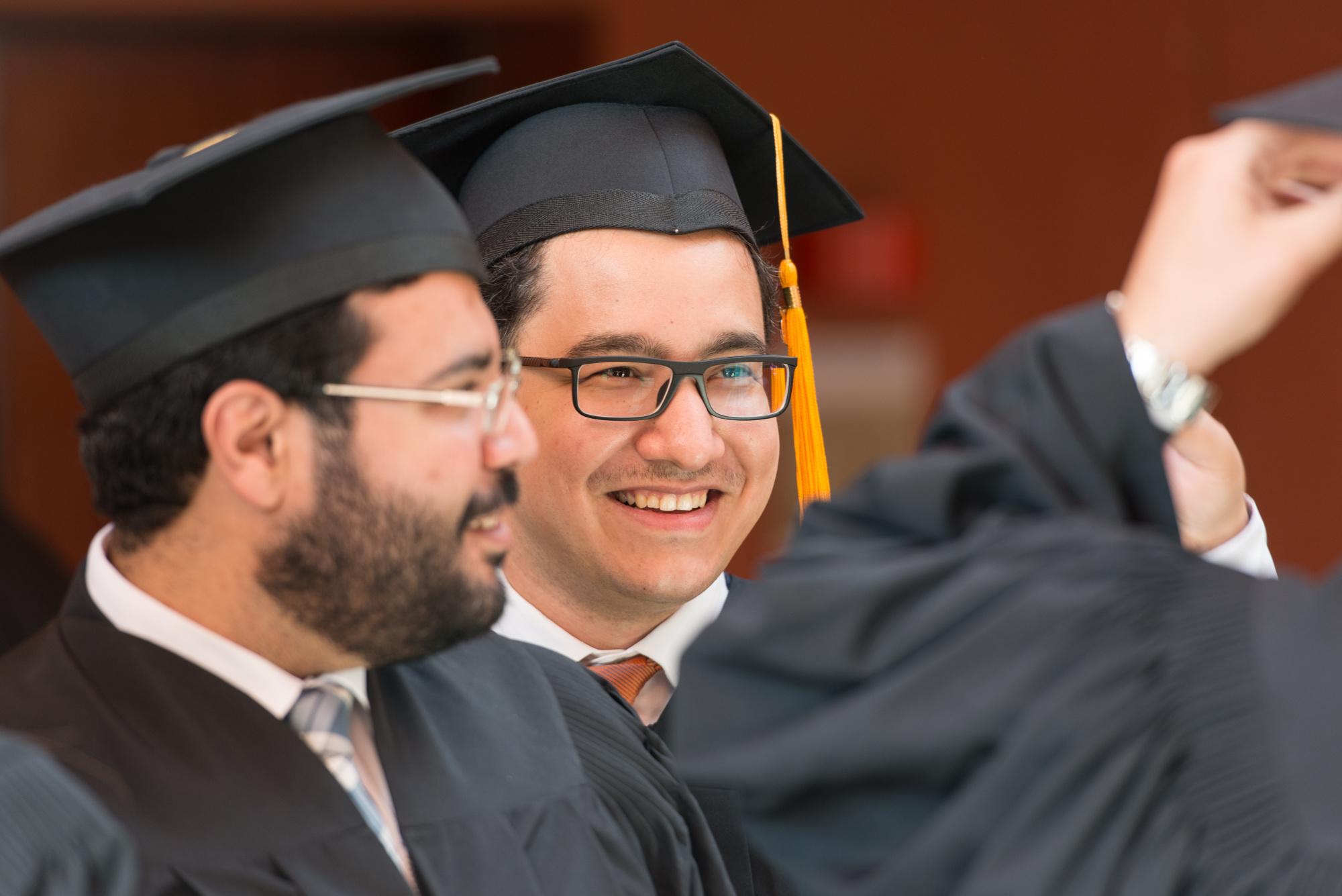 students in graduation ceremony