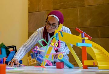 student during an engineering activity