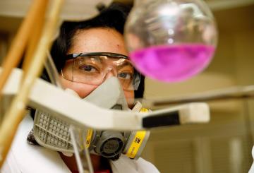 Student in a chemistry lab