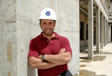 Construction engineer on site