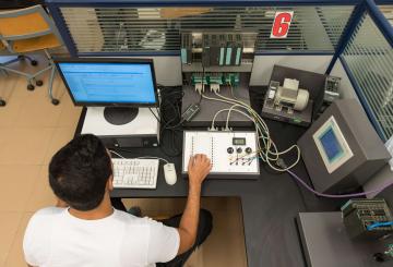 student studying on a cmputer