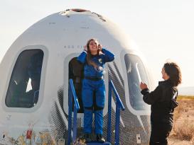 Sara Sabry Emerges From capsule after visiting space