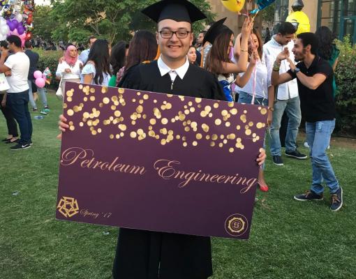 Student in his graduation ceremony
