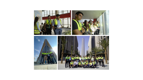 Collage of Construction Engineering students visiting the Iconic Tower