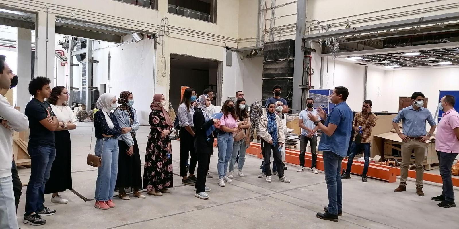 Group of students in a visit to the space agency in Egypt
