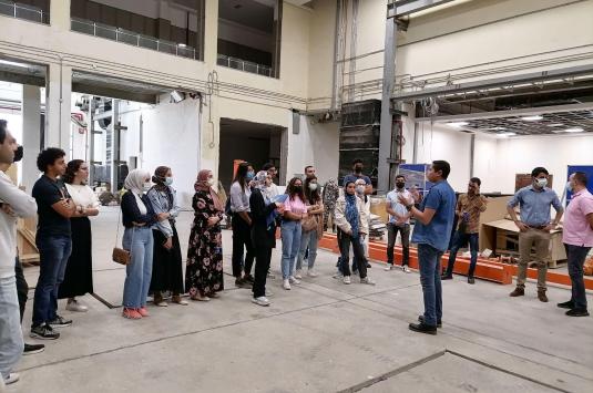 Group of students in a visit to the space agency in Egypt