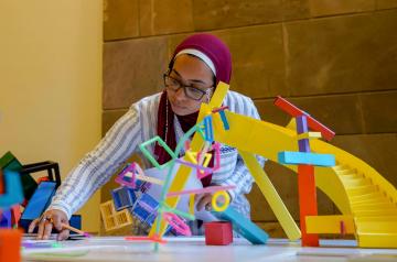 student during an engineering activity