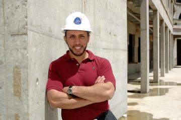 Construction engineer on site