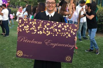 Student in his graduation ceremony