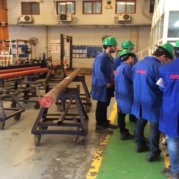 students in a factory