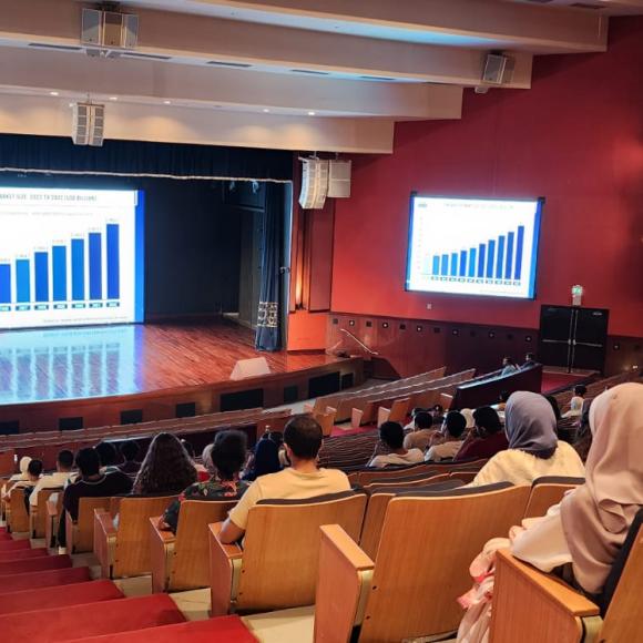 People sitting in an auditorium